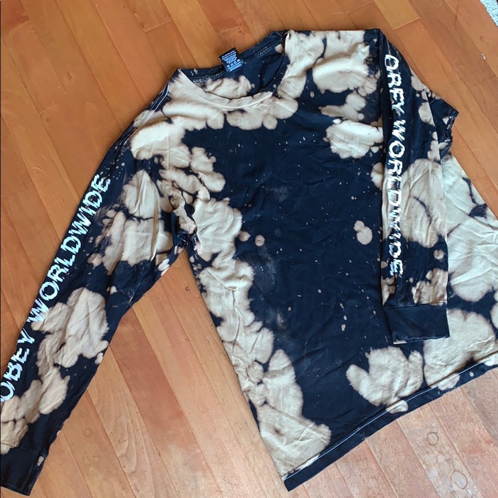 Obey Acid Wash Long Sleeve Tee